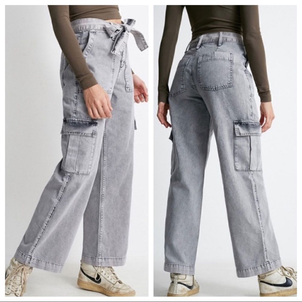Urban Outfitters BDG Acid Wash Black Belted Skate Jeans Size 30